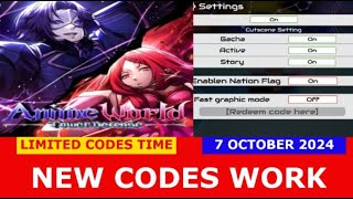 NEW CODES WORK Shadow Realm 2 Anime World Tower Defense ROBLOX  LIMITED TIME  OCTOBER 7 2024 [upl. by Caspar184]