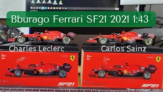 Burago Ferrari SF21 143 Carlos Sainz amp Charles Leclerc 2021 [upl. by Hanikas]