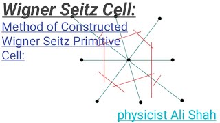 Wigner Seitz CellThe Method of Constructed Wigner Seitz Primitive CellSolid State Physics [upl. by Peterus]