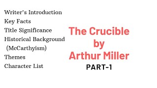 The Crucible by Authur Miller  Detailed Introduction Explained in Urdu Hindi [upl. by Ulane310]