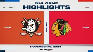 NHL Highlights  Ducks vs Blackhawks  November 19 2024 [upl. by Icken830]