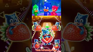 PJ Masks Strawberry  Owlette 🆚 CatBoy 🆚 Night Ninja 🆚 Gekko X Dance Song Tiles Hop shorts [upl. by Ettesus502]