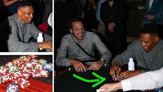 Russell Westbrook PLAYING POKER with Denver Nuggets team EXCEPT Nikola Jokic at Dreams Gala night [upl. by Odnomra]