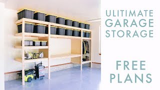 DIY Garage Storage  Shelf  Workbench Solution [upl. by Noled975]