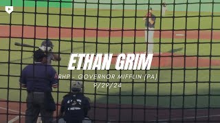 RHP Ethan Grim 25  Governor Mifflin PA  Virginia Tech Commit  Metro Scout Day 10324 [upl. by Perzan]