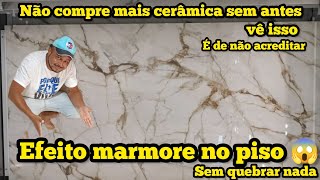 como fazer efeito mármore no piso sem quebrar nadanão gaste mais dinheiro 💰 com cerâmica incrível [upl. by Eelyme743]