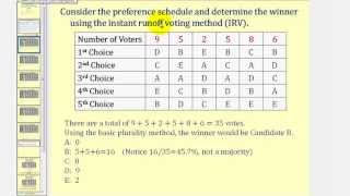 Voting Theory Instant Runoff Voting [upl. by Body5]