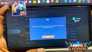Fix Failed to switch because this account is not connected to any game data on Mobile Legends [upl. by Jarl]