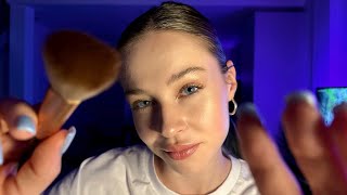 Touching You Until You Fall Asleep ASMR 💤  Hair Play Face Brushing amp Touching Head Massage [upl. by Aruat]