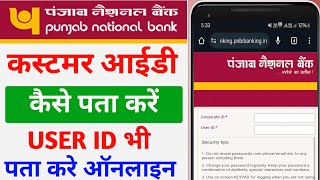 pnb bank customer id kaise pata kare पंजाब नेशनल कस्टमर आईडी कैसे पता करें [upl. by Ettenoj]