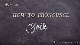 How to Pronounce Yolk Real Life Examples [upl. by Acenahs]