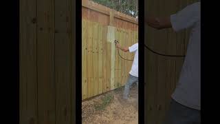 Applying a clearcoat sealer to wood fence [upl. by Karoly868]