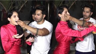 Varun Dhawan FLIRTS With Nora Fatehi At Her Birthday Party [upl. by Naara106]