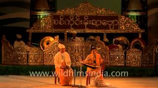 Saung gauk Burmese traditional music instrument played at Sangai festival [upl. by Kcirdnekel]