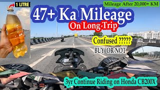 Honda CB200X 1 Litre Mileage Test Highway Ride  20000 km ride experience  Honda CB200X 2024 [upl. by Coucher]