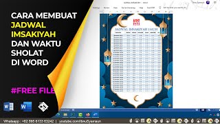 Cara membuat jadwal imsyakiah dan waktu sholat di microsoft word [upl. by Seidel]