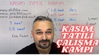 KASIM TATİLİ DERS ÇALIŞMA KAMP PLAN VE PROGRAMI [upl. by Kore]