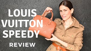 Louis Vuitton Speedy Bandoulière 25 Cognac Monogram Empreinte Leather Review [upl. by Rosalba]