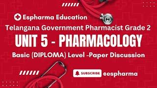 Unit5  Pharmacology Basic Level DIPLOMA Paper Discussion [upl. by Isherwood]