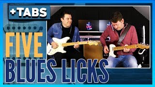 Different Blues Guitar Licks  WITH TABS [upl. by Yrrep]