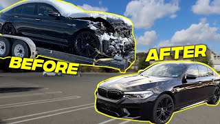 Rebuilding A SALVAGE BMW M5 F90 IN 10 MINUTES [upl. by Mischa93]