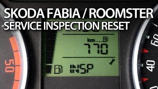 How to reset INSP service reminder in Skoda Roomster amp Fabia II maintenance inspection [upl. by Sgninnej]