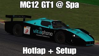 Assetto Corsa Maserati MC12 GT1 Spa Hotlap  Setup 2159 No Assists [upl. by Patterman]