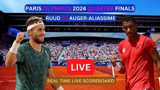 Casper Ruud Vs Felix AugerAliassime LIVE Score UPDATE 2024 ATP Paris Olympics Tennis Quarter Finals [upl. by Attesoj]