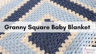 Granny Square Blanket  Easy Crochet Blanket Tutorial [upl. by Apps]