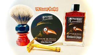 Sangre De Drago by Phoenix Shaving Amber Aerolite Brush1930s Gillette Long Open Comb ￼ [upl. by Branca408]