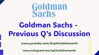 Goldman Sachs  Previous Qs  Round 1 [upl. by Philbrook260]