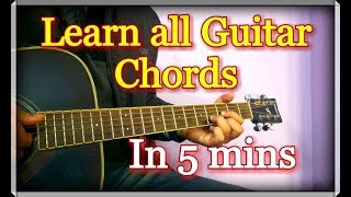 Learn All Guitar Chords in 5 minutes  Hindi Explanation [upl. by Ellen]