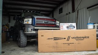 Fab Fours Red Steel Bumper Install  2005 F250 AND Badlands Winch [upl. by Dong]