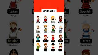 Nationalities vocablury english englishforbeginners englishvocabulary [upl. by Dabbs]