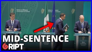 Varadkar walks away from Gript question midsentence [upl. by Bartolemo144]