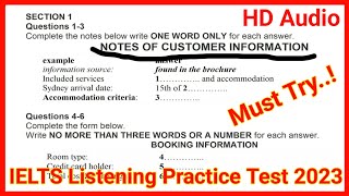 Notes on customers information IELTS Listening  IELTS Listening practice test 2023 with answers [upl. by Yeoj]