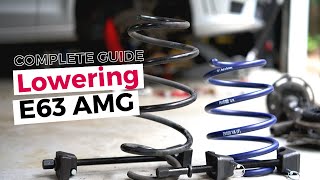 How to Install Lowering Springs E63 W212 Complete guide to replacing stock springs to HampR Springs [upl. by Ainaj]