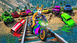 TODOS CONTRA MI EN MOTO SOY UN CIERVO  GTA 5 ONLINE [upl. by Tierell124]