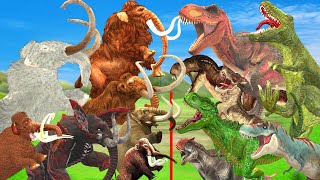 Woolly Mammoth Vs Dinosaurs Prehistoric Mammals Vs Prehistoric Dinosaurs Size Animal Revolt Battle [upl. by Noyart]