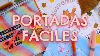 PORTADAS BONITAS para CUADERNOS APUNTES o DIARIO 💘 CARÁTULAS FÁCILES Y CREATIVAS [upl. by Midan]