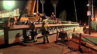 Expo Phase 2  Centinela Avenue Bridge  Falsework Installation [upl. by Aifoz]