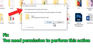 How to fix you need permission to perform this action windows 10 [upl. by Madid787]