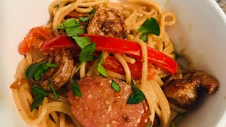 Creamy Cajun Shrimp Pasta With Sausage [upl. by Ardnael]