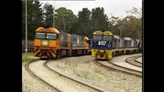 Australian diesel locomotives NR33 amp NR108  First NR limestone train to Medway  October 1999 [upl. by Euqinobe]