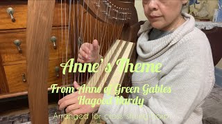 Anne’s Theme from Anne of Green Gables  Hagood Hardy  cross strung harp  easy sheet music [upl. by Lesnah]