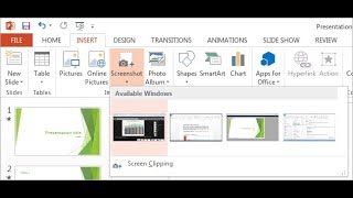 Inserting Images Shapes and Screenshots in Slides [upl. by Kcirdes]