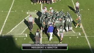 Abington vs Middleboro Boys Varsity Football  101218 [upl. by Ettesus]