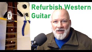 Used Cort Dreadnought Guitar Refurbish – Camping Companion Makeover [upl. by Barbabra]