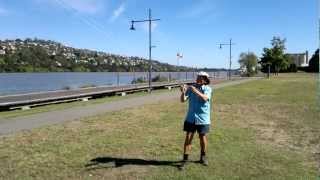 My friend Rod flying a small 2 meter parafoil kite [upl. by Sirrah]