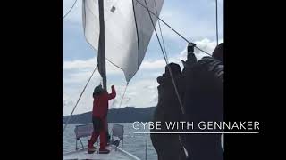 GYBE WITH GENNAKER yachtingincroatiacom [upl. by Volnay]